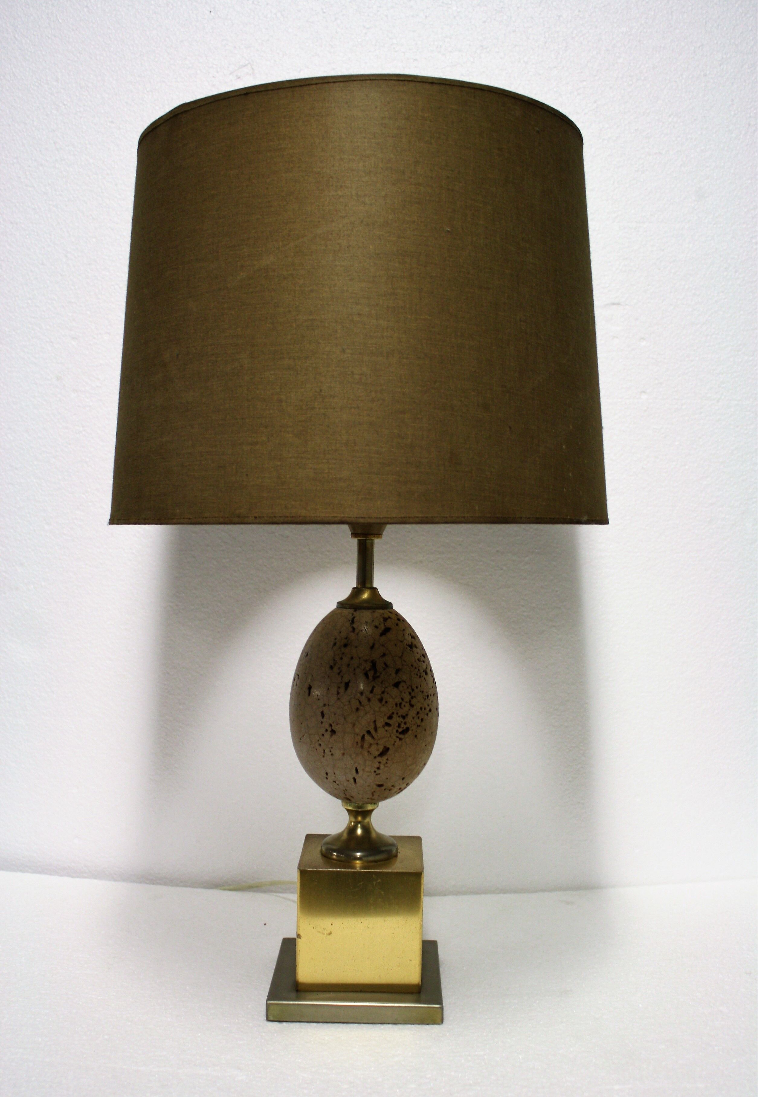 Pair of ostrich egg table lamps, 1960