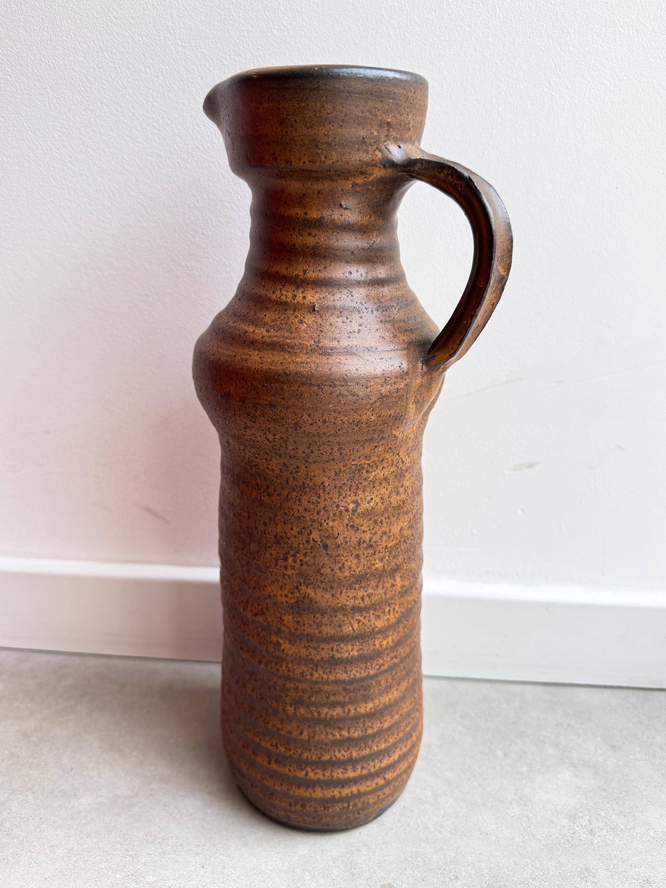 Vase en céramique vintage marron XXL Jan de Graaf