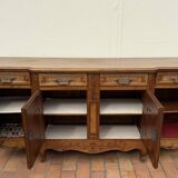 Louis XV style curved sideboard in walnut and elm