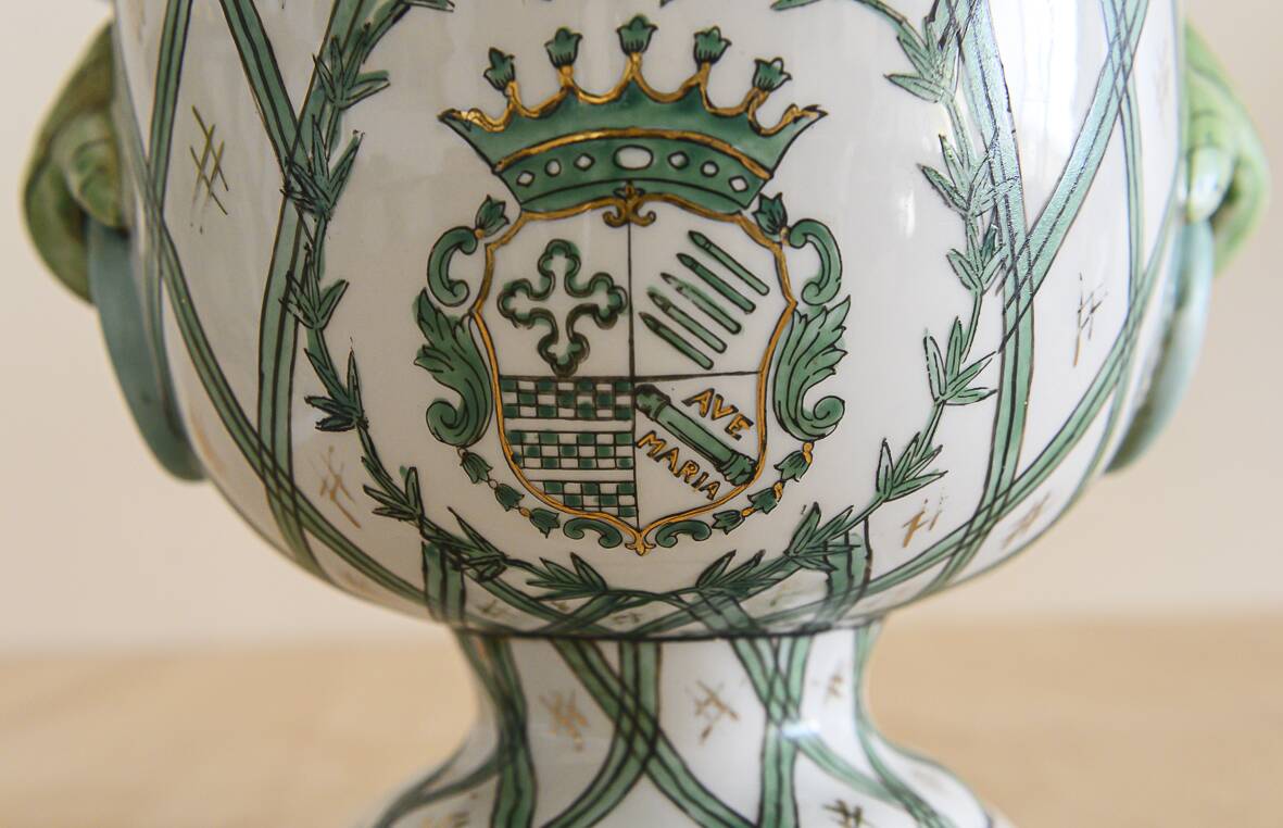 Covered vases or decorative urns, porcelain Central Europe 19th century