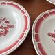 Lot of 4 red deep plates Badonviller – Vintage bistro crockery