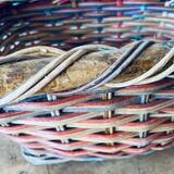 Pair of colorful wicker baskets