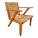 Dutch Modernist Brutalist Wooden Armchair with Rush Seat, 1940s