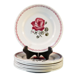 8 flat plates badonviller rose red