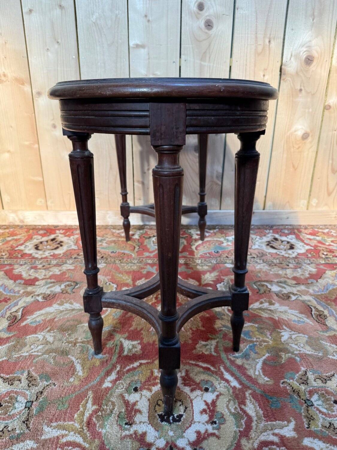 Piano bench – Louis XVI style – Six tapered legs – Caning