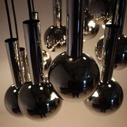 Magnifique pendentif en chrome en cascade, années 1970