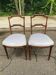 2 Louis XVI period chairs in solid wood and grey fabric.