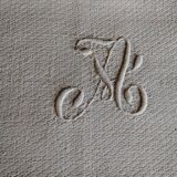 Small tablecloth or other for decoration!! thick linen & silk damask, Monogram