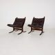 Set of 2 leather Ingmar Relling for Westnofa “Siesta” chairs, Norway 1960’s