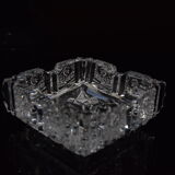 Pair of ashtrays, cut crystal glass, bohemia in the 1960's