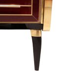 Mid Century Solid Wood And Colored Glass Bar Furniture, Italy 1950's