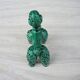 Ancienne figurine caniche en barbotine verte
