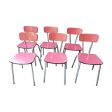Lot 6 red formica chairs