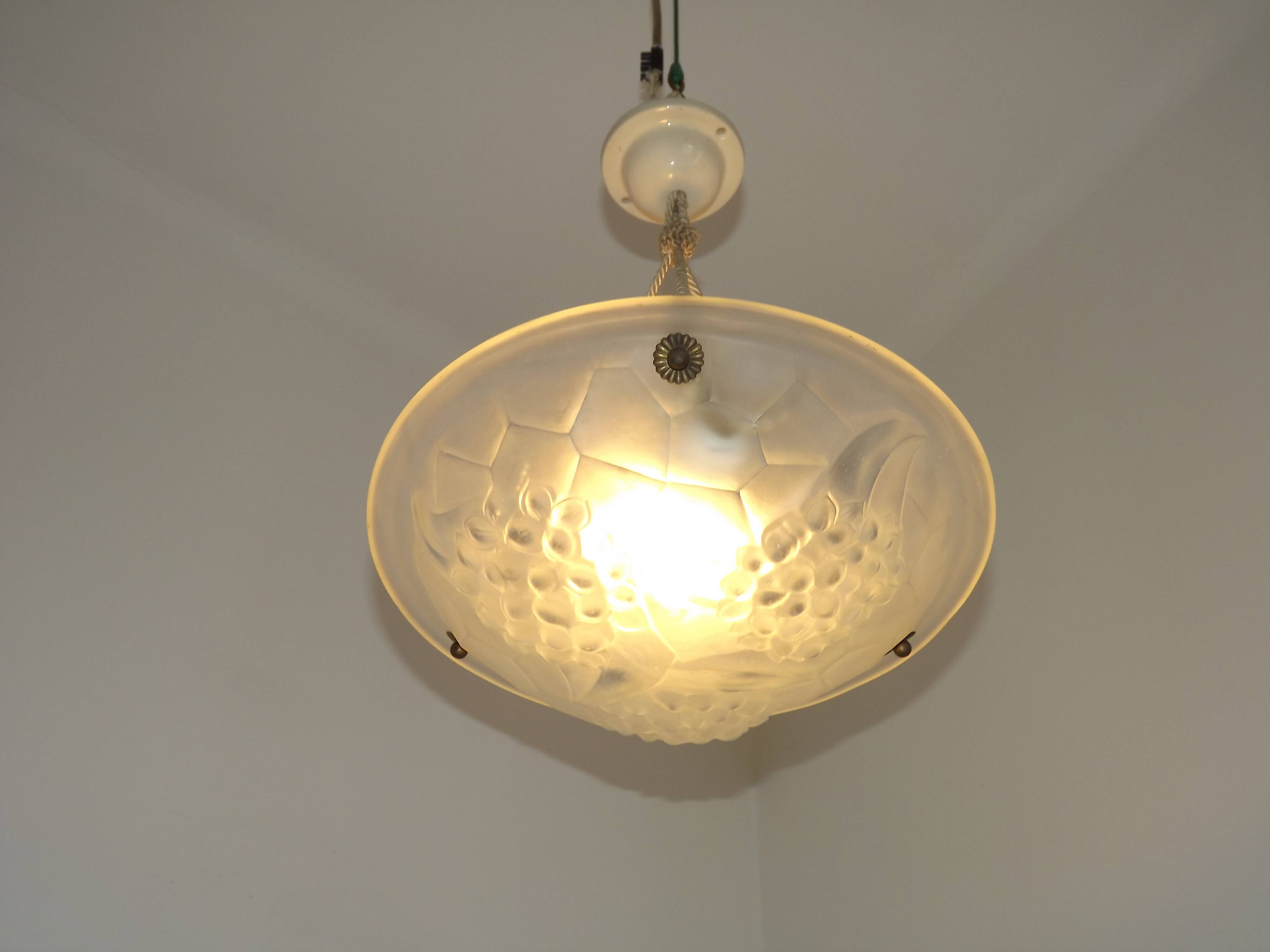 Elegant French Art Deco Plafonnier– Circa 1930 | Signed ROS / Degué