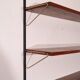 Scandinavian teak and brass metal shelf