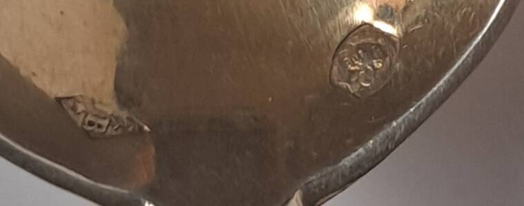 6 small solid silver teaspoons Minerva