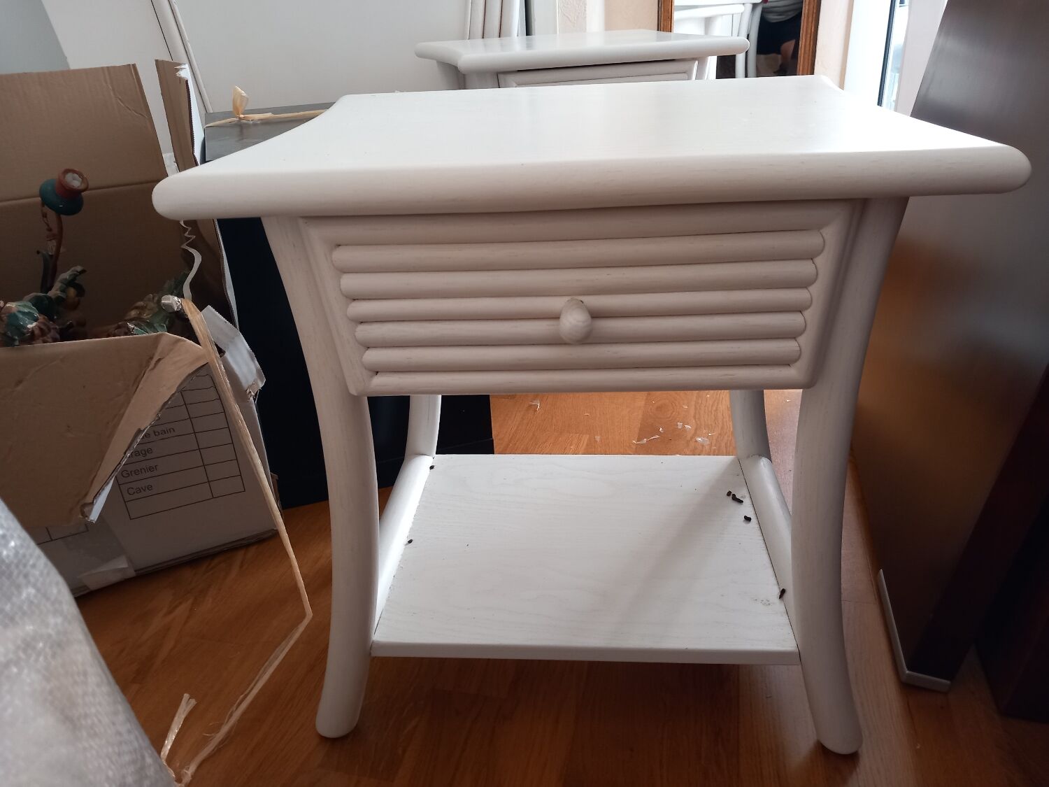 Set rattan headboard +2 matching bedside tables