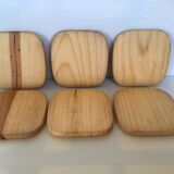 6 Scandinavian wood and cork coasters