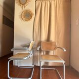 Set of 3 Cesca B64 Marcel Breuer gray armchairs