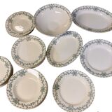 Table service in Emile Bourgeois earthenware, XIXth