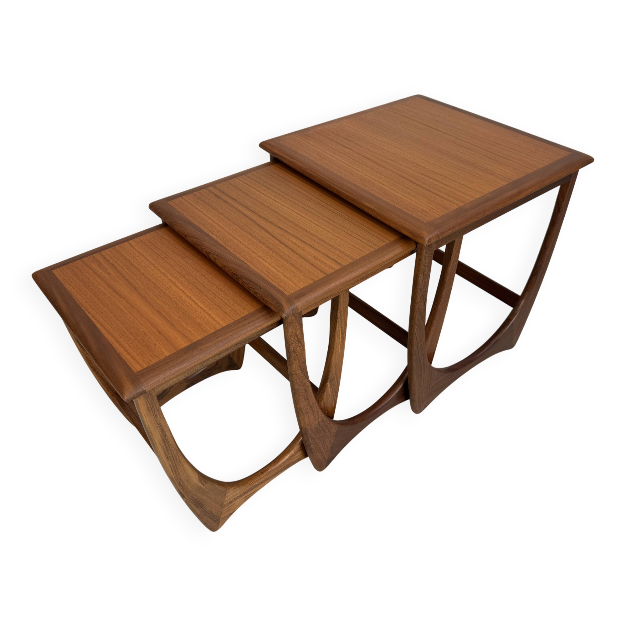 Vintage G-Plan nesting table set designed by V. Wilkins in the 1960s.