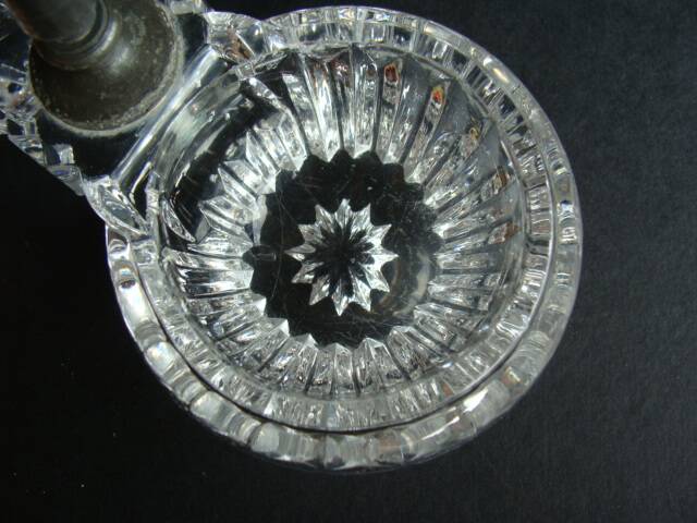 Double salt cellar in crystal and tin