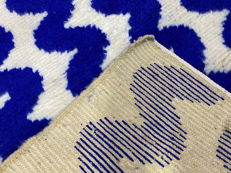 Gorgeous beniourain carpet, moroccan handmade rug, blue rug, living room ru