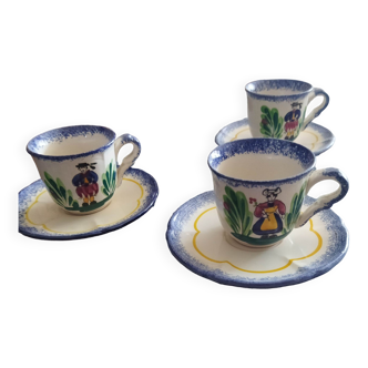 Pornic earthenware coffee cups