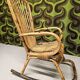 Chaise à bascule italienne 1960 bambou et rotin