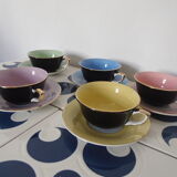 Set of 5 cups and saucers