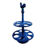 Blue enamelled cast iron egg holder 60s/70s