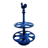 Blue enamelled cast iron egg holder 60s/70s