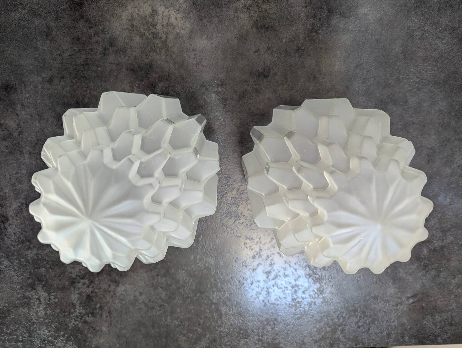 antique pair of Skyscraper ceiling lights, globe glass table lamp