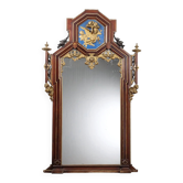 Eclectic antique mahogany mirror, Italy, 19th century