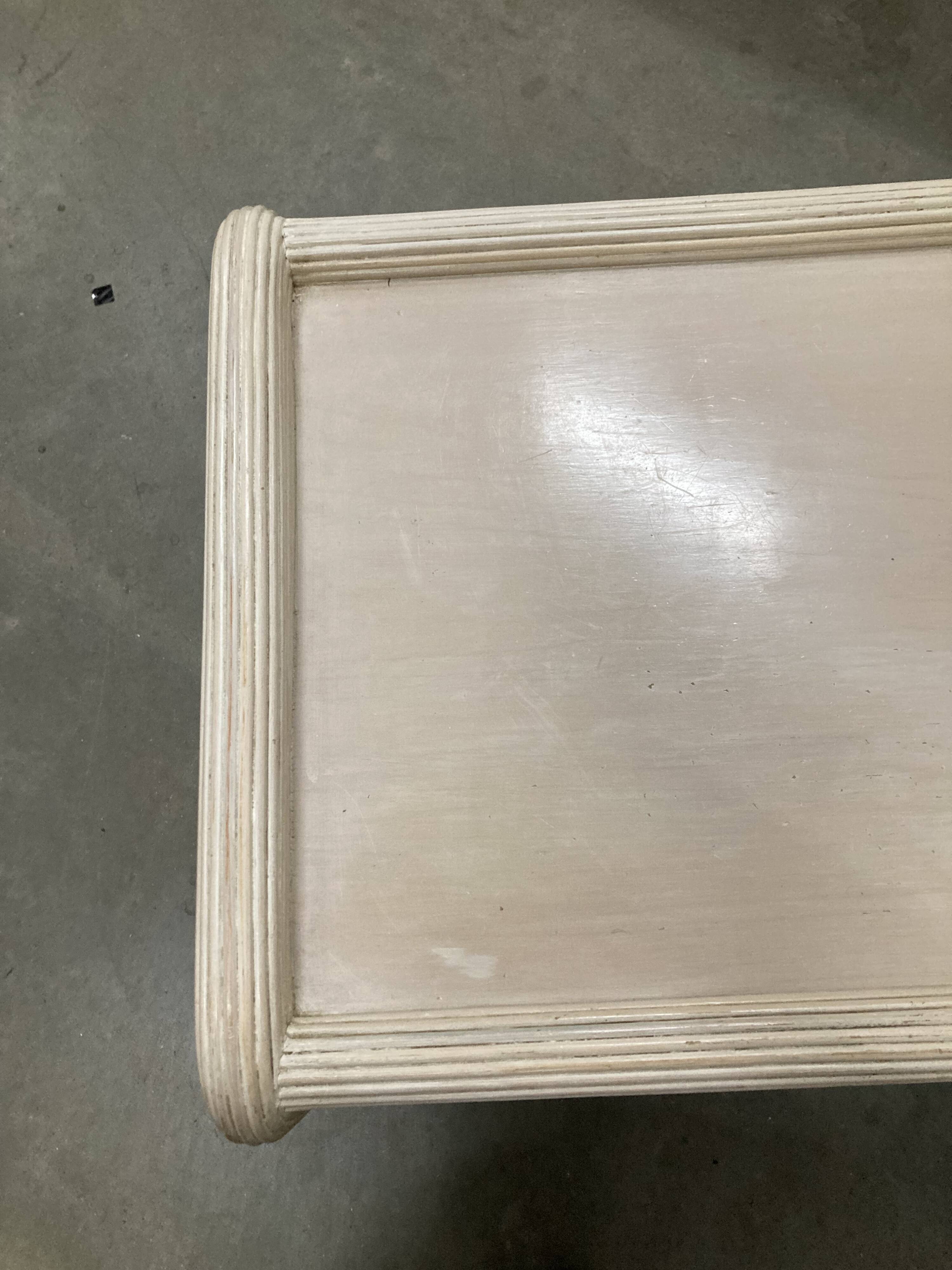 White wash sideboard made of woven rattan/bamboe, '70