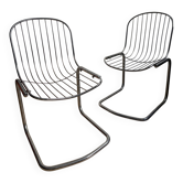 Pair of G. Rinaldi metal/chrome chairs