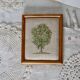 Petit canevas vintage arbre encadrement bois