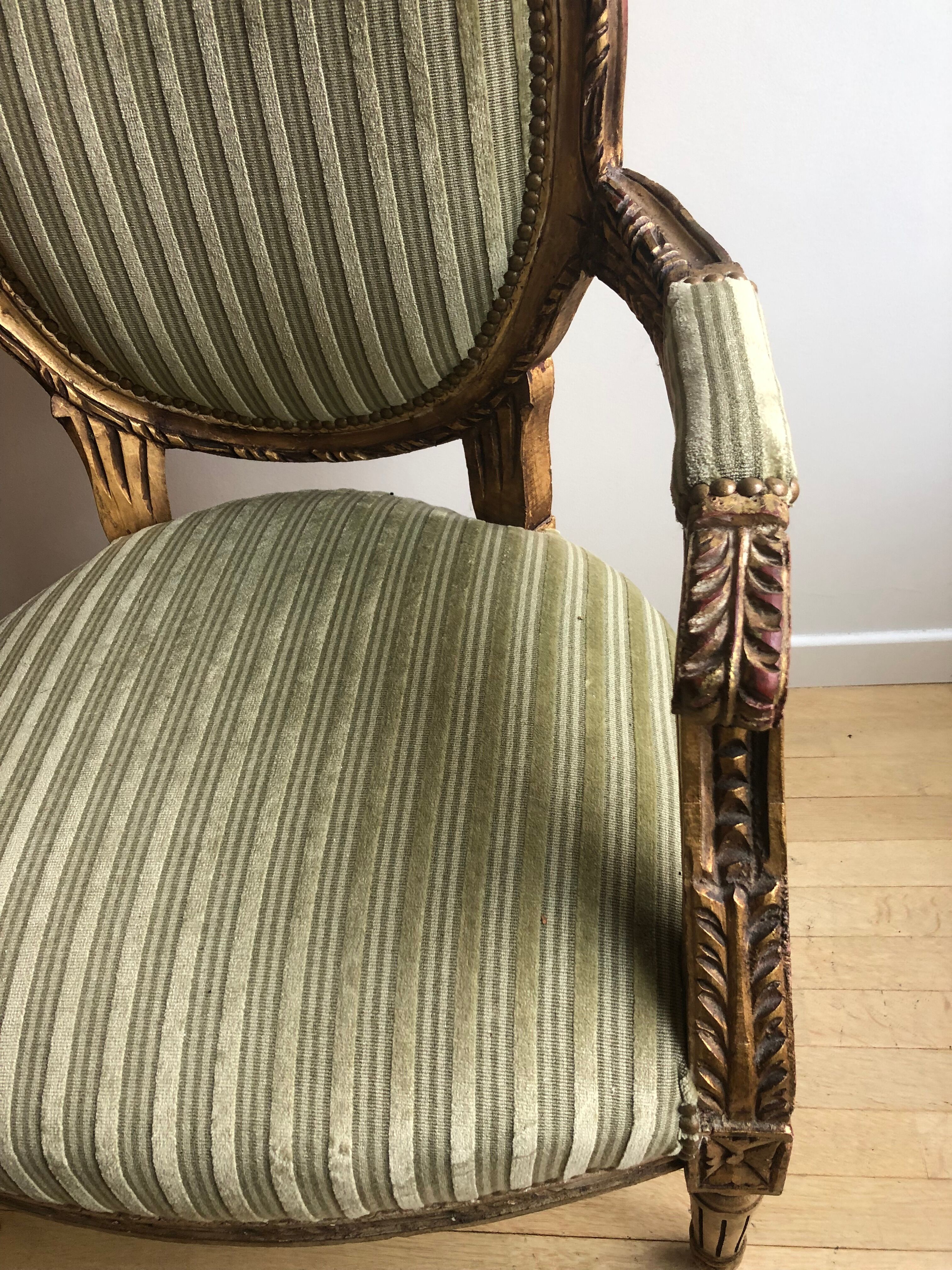 Pair of Louis XVI style armchairs