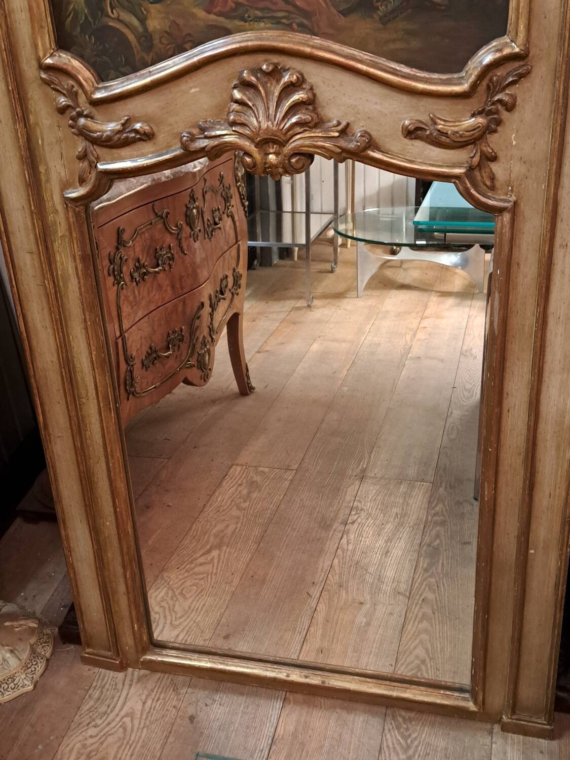 Patinated Louis XV style trumeau