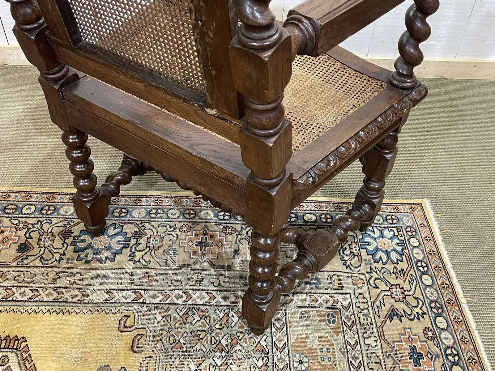 Louis XIII style armchair in oak - early 20th century