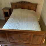 Old hand-knitted wool bed cover