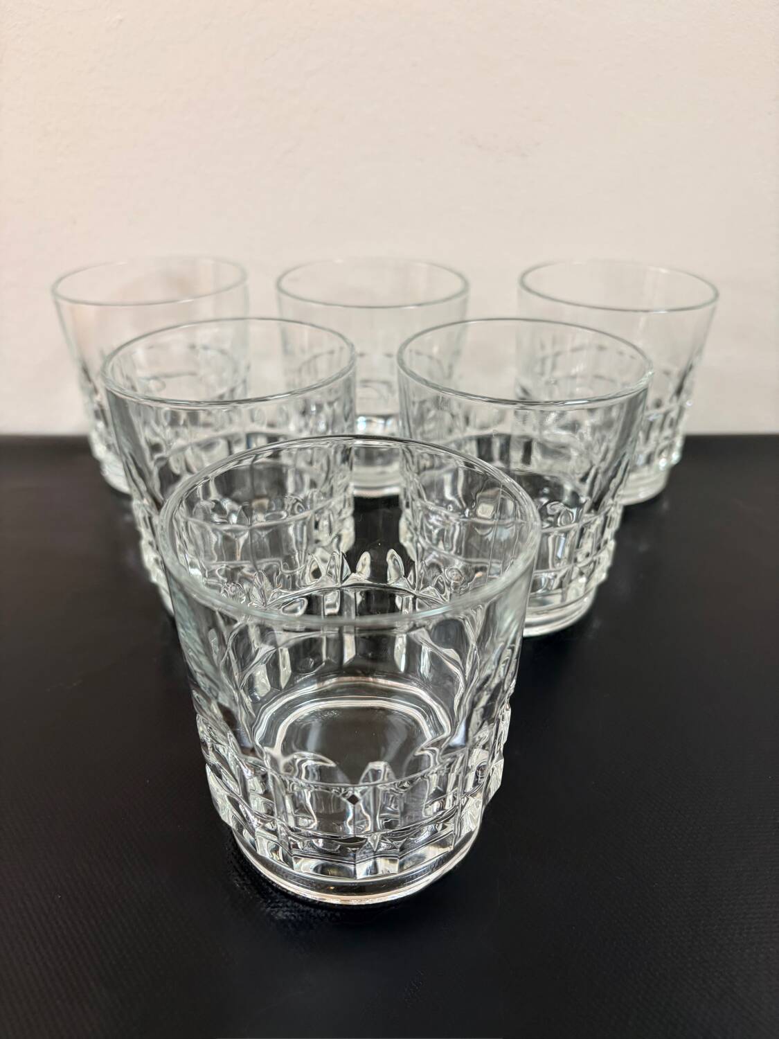 Set of 6 Luminarc Quadrille whisky glasses - Brand new condition