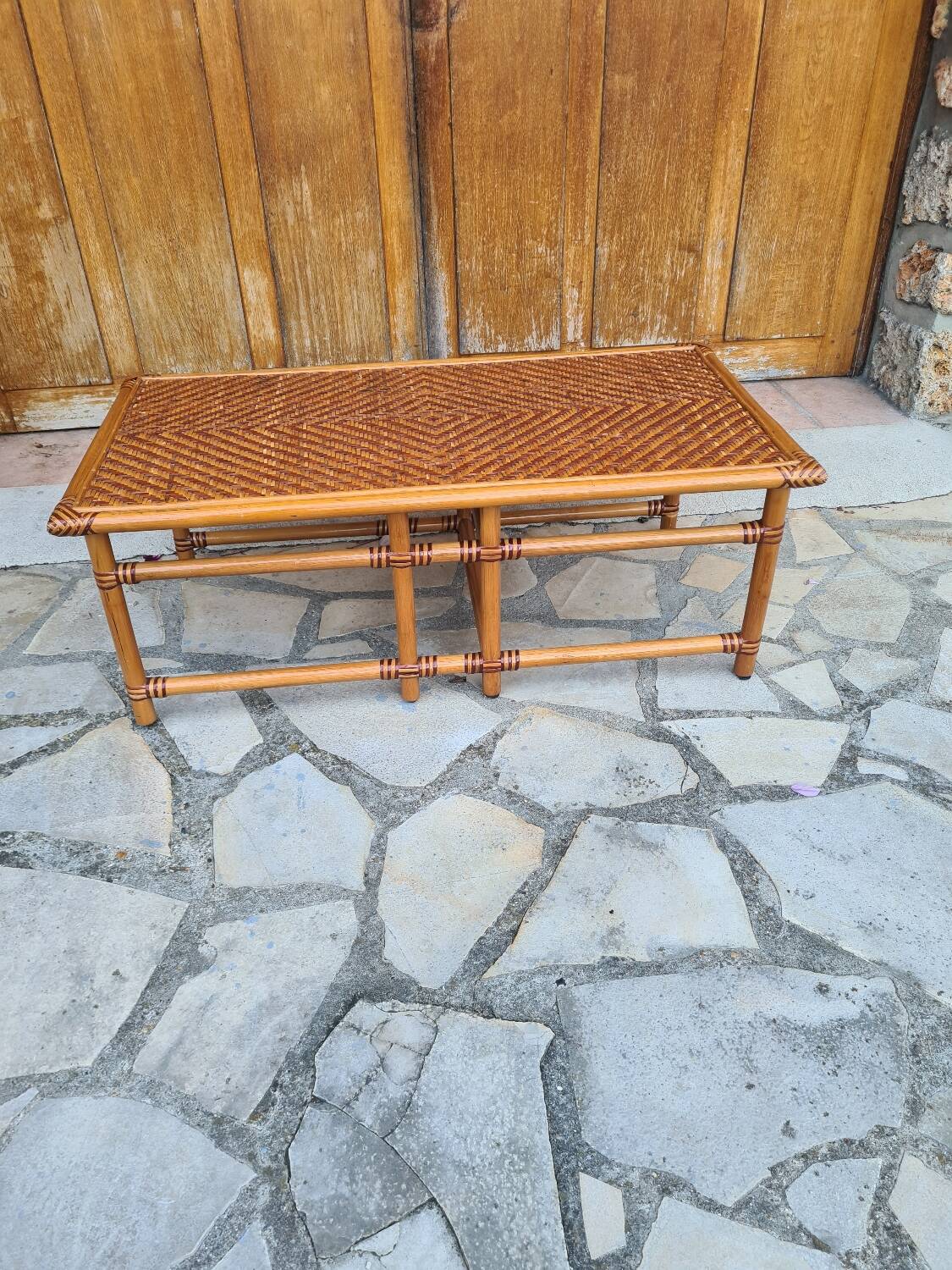 Vintage rattan coffee table