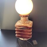 Lampe  Vintage Facette Fatlava Cari Zalloni Globe Verre Blanc 1970 Steuler