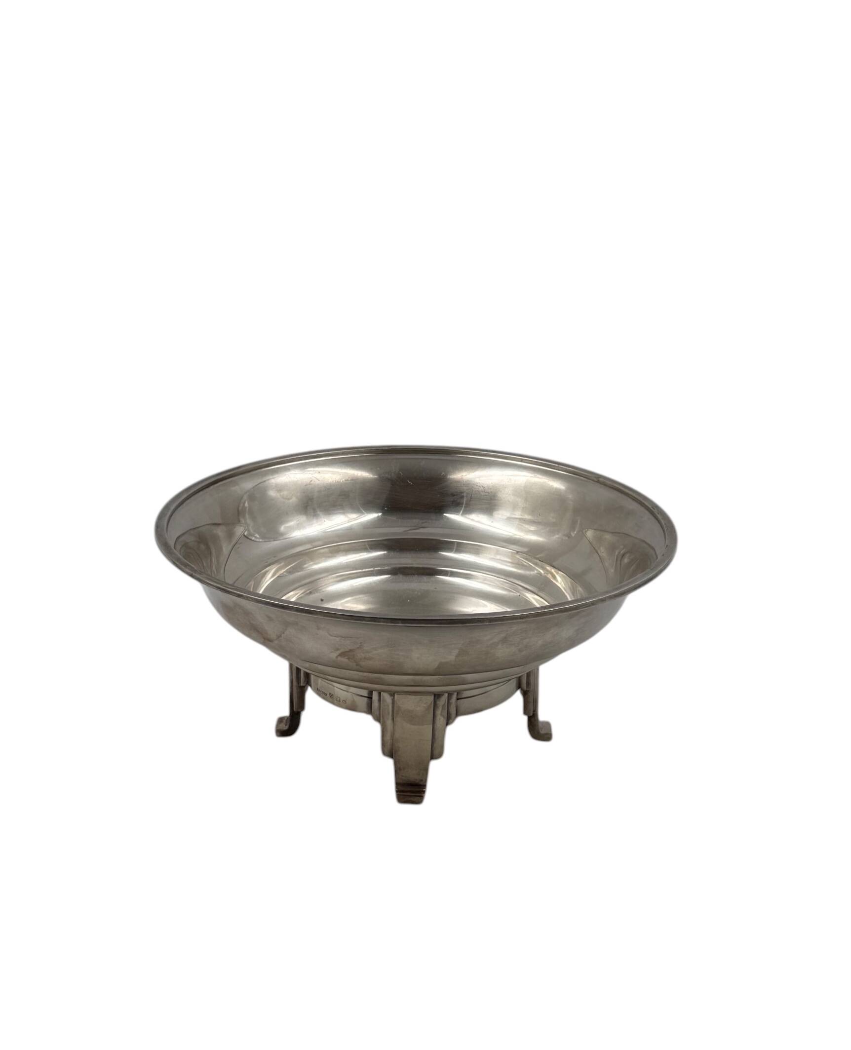 Art Deco silver-plated coup / vide poche, Ercuis France 1940s