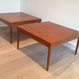 Pair of Scandinavian wooden sofa ends