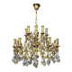 Chandelier with ceramic medallions and Swarovski crystals with 15 light points