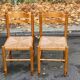 2 chaises paillées en bois massif blond
