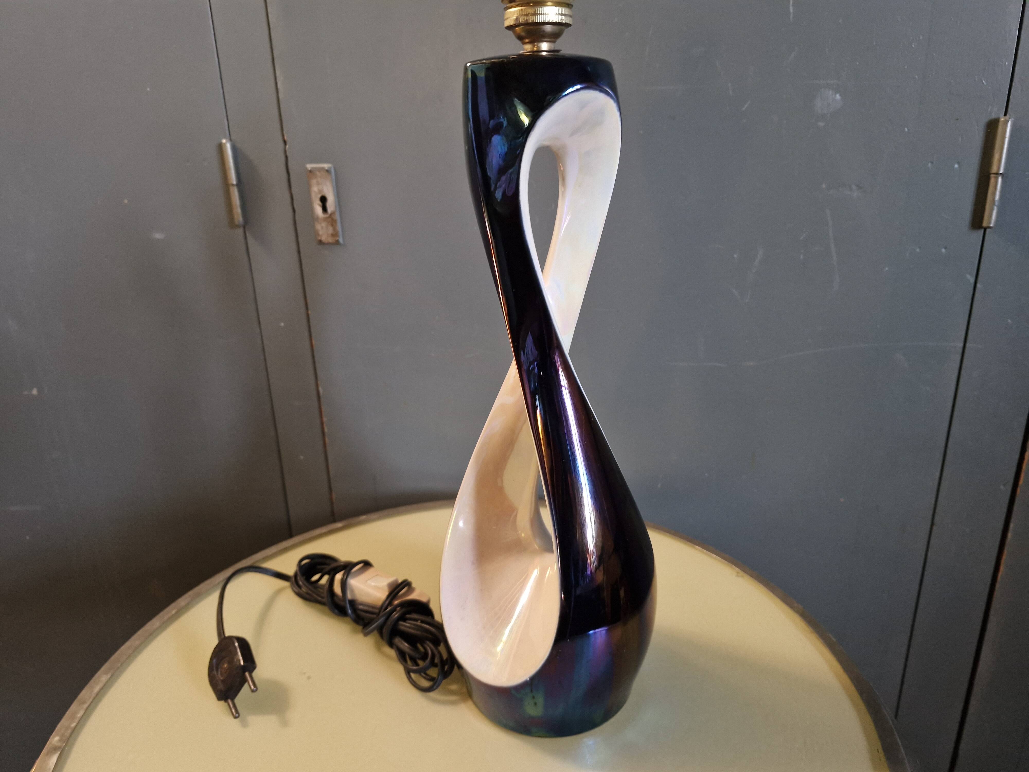 "Verceram" Ceramic lamp base from the 1960s - Pearlescent Glaze & I