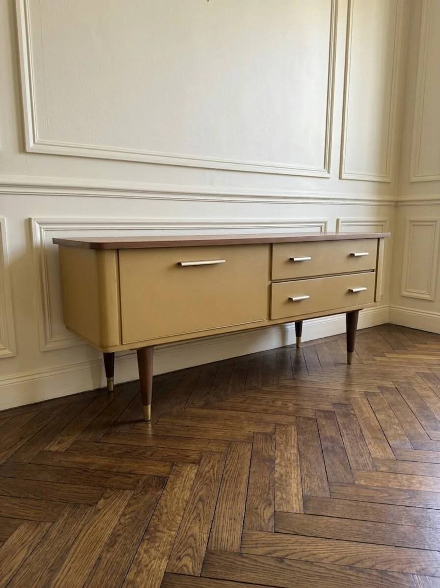 Enfilade vintage meuble bas tv pieds compas